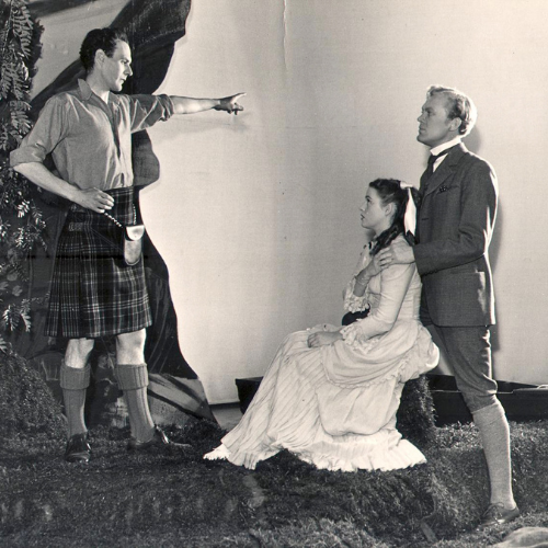 Rosemary Kirkcaldy, Joss Ackland and Brown Derby in 1951’s Mary Rose at Pitlochry Festival Theatre